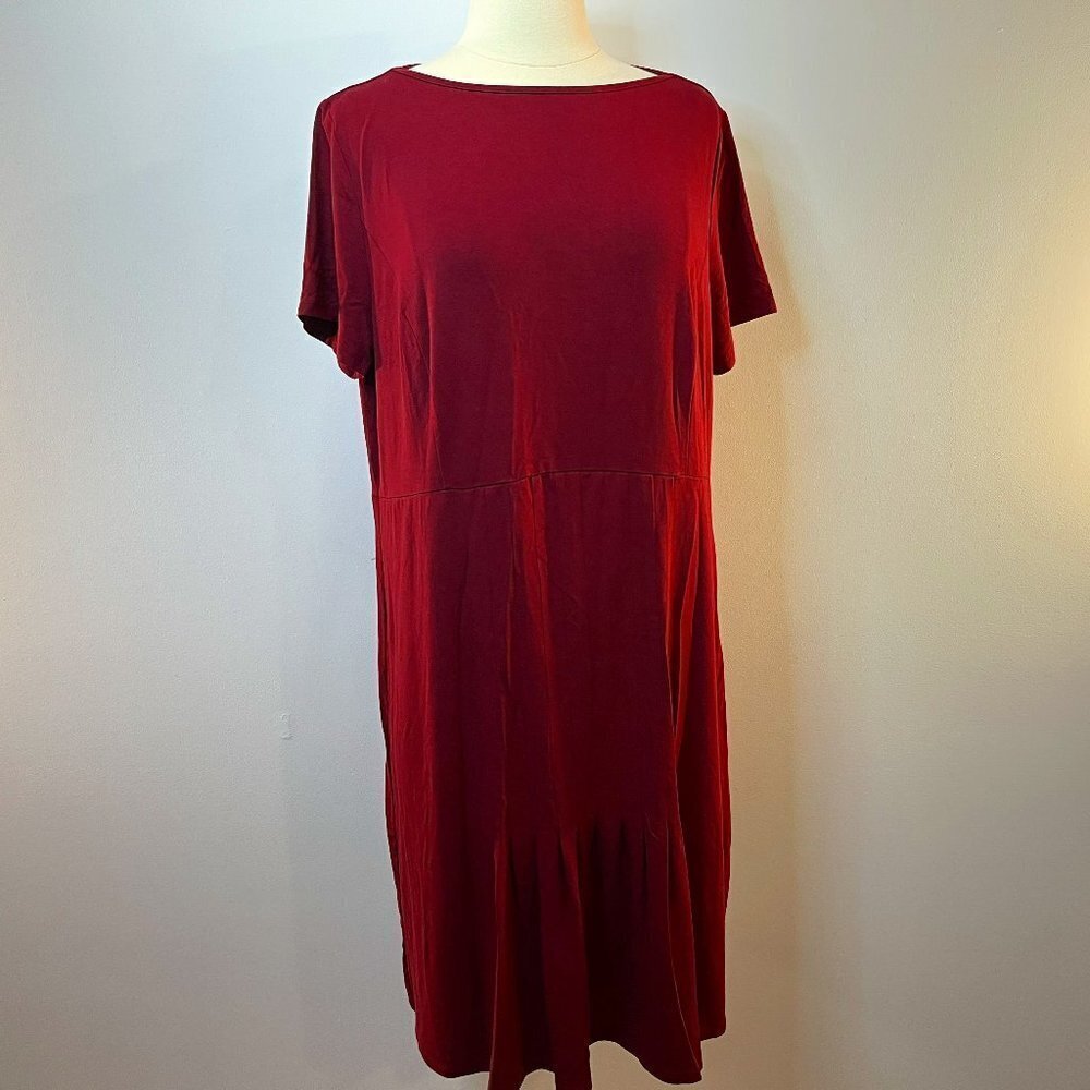 J. Jill Wearever Collection Women's Burgundy Garnet Sheath Dress - Size Medium